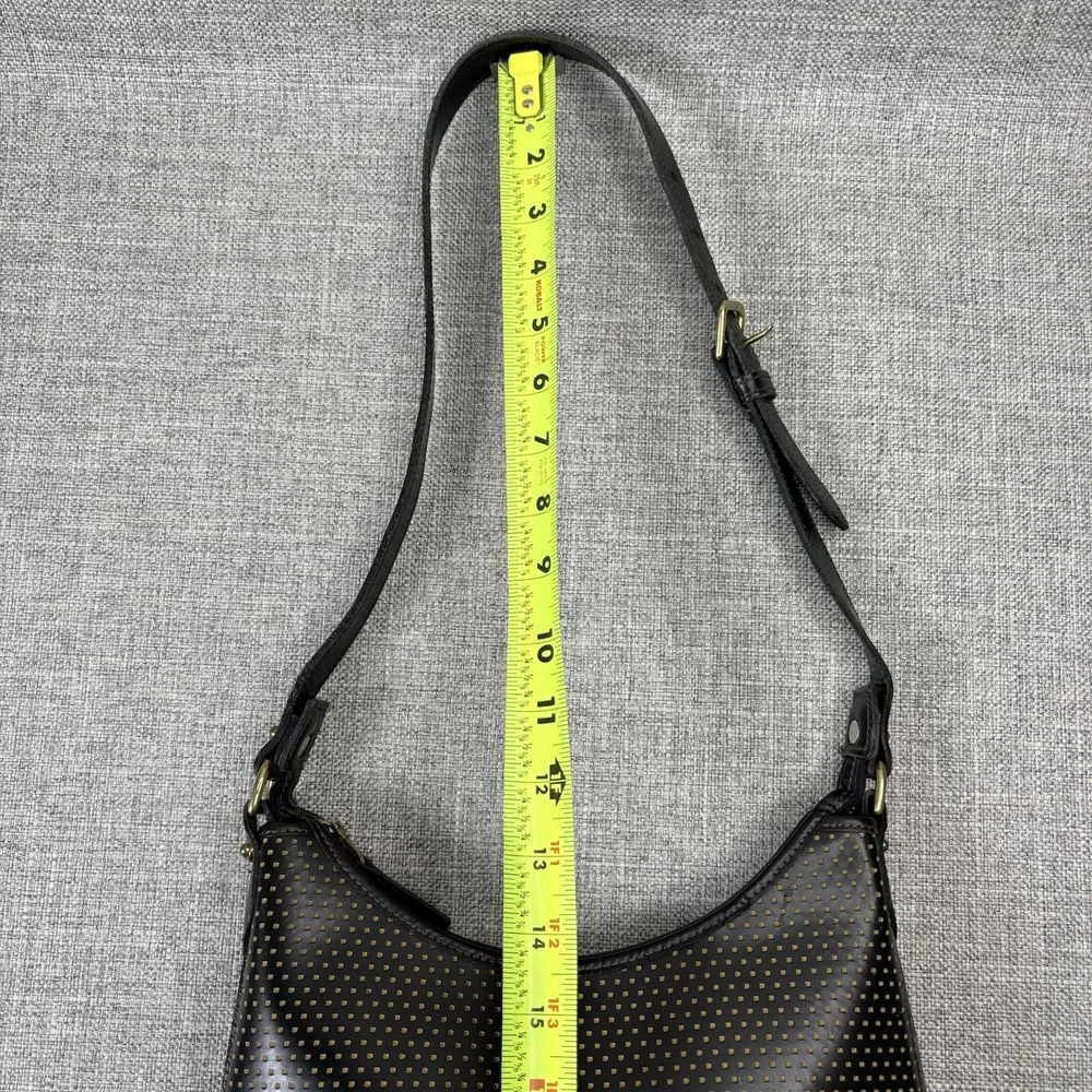 Dooney & Bourke Vintage Black Perforated Leather Shoulder Bag Made in USA Hobo
